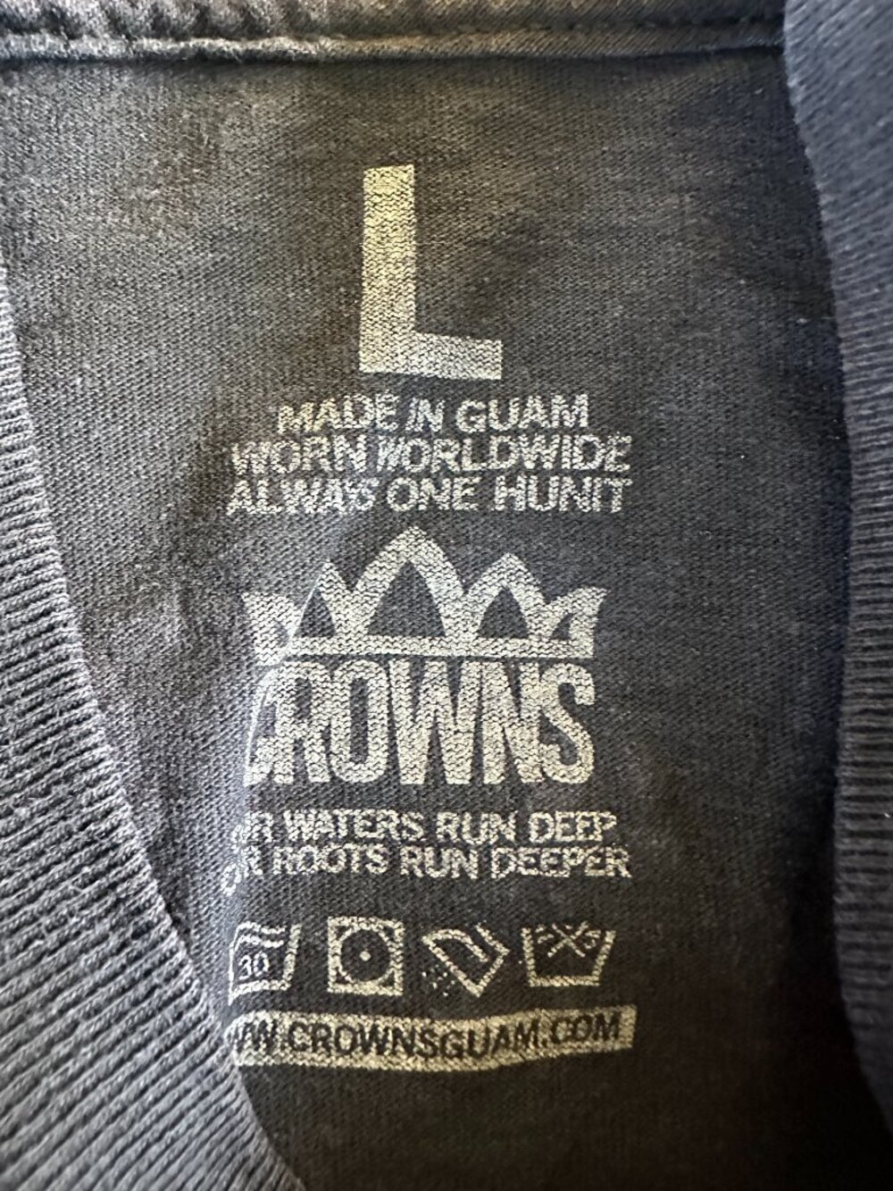 Crowns Team Guam Men's Black T Shirt Size Large GU Hafa Adai - Picture 5 of 5